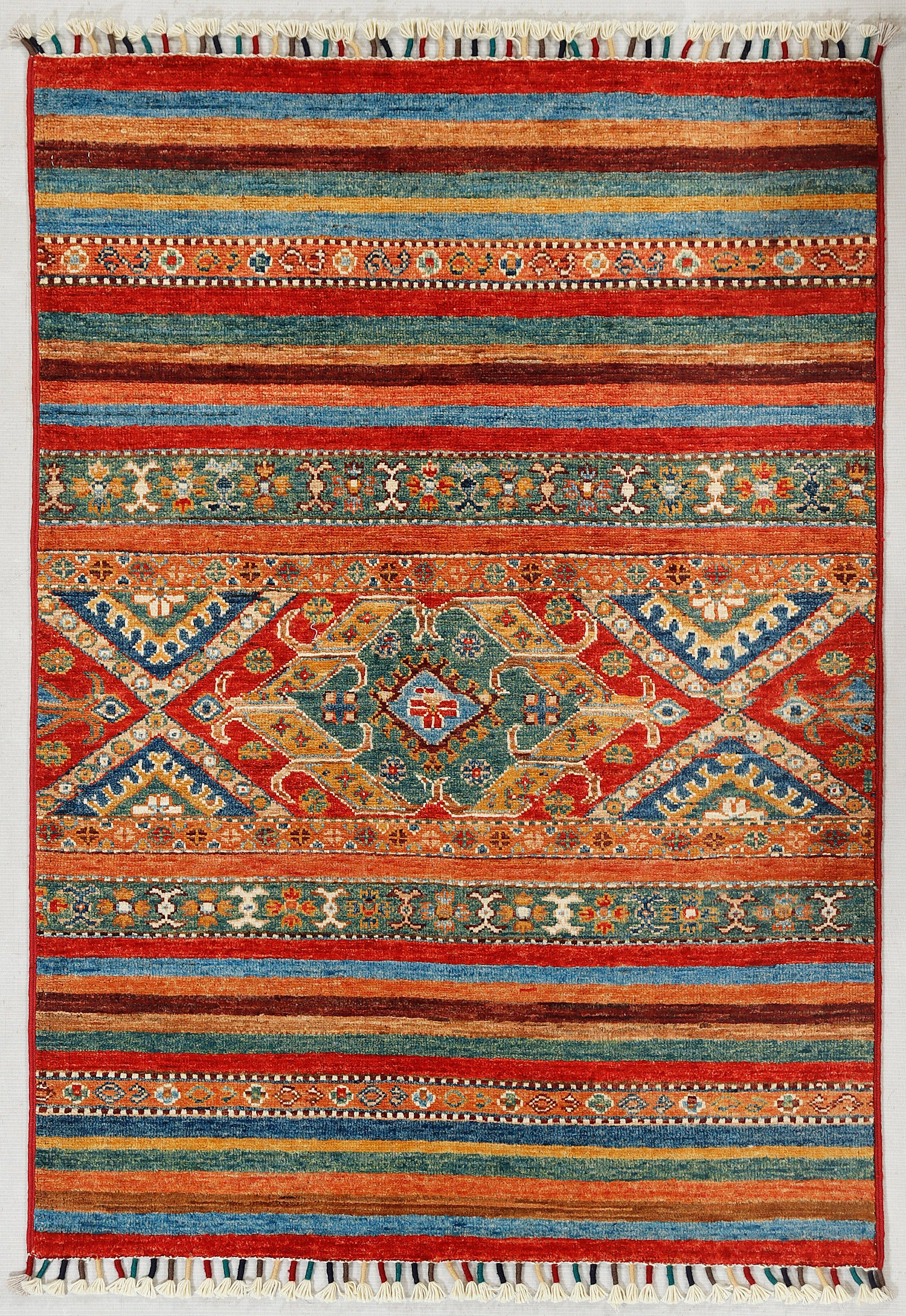 Khurjeen Persian Hand Knotted Wool Rug Multicolor 3' x 4'
