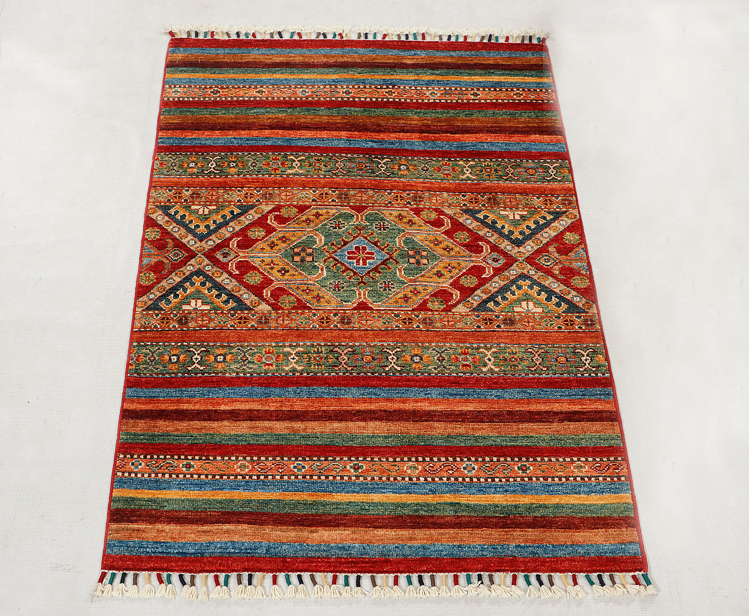 Khurjeen Persian Hand Knotted Wool Rug Multicolor 3' x 4'
