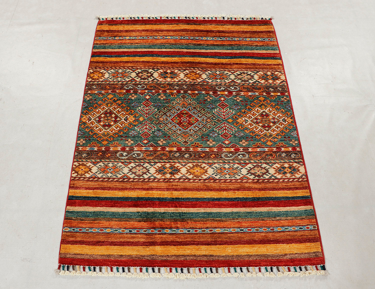 Khurjeen Persian Hand Knotted Wool Rug Multicolor 3' x 4'