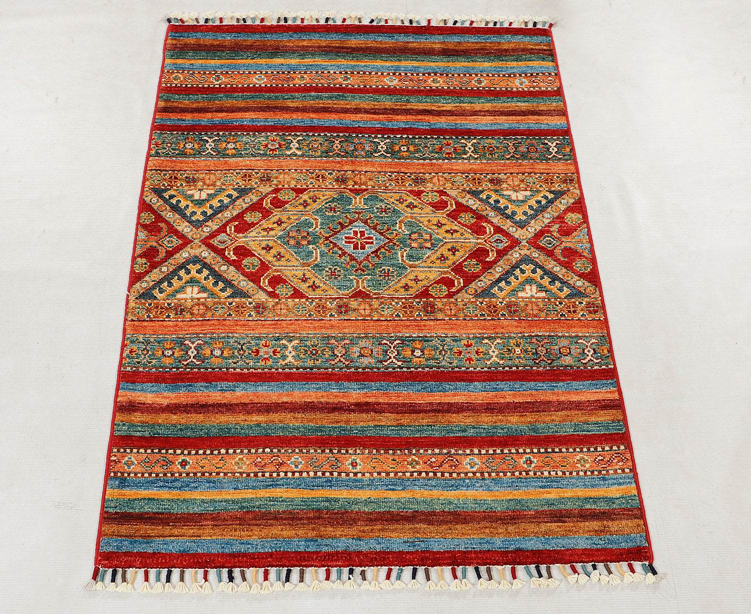 Khurjeen Persian Hand Knotted Wool Rug Multicolor 3' x 4'