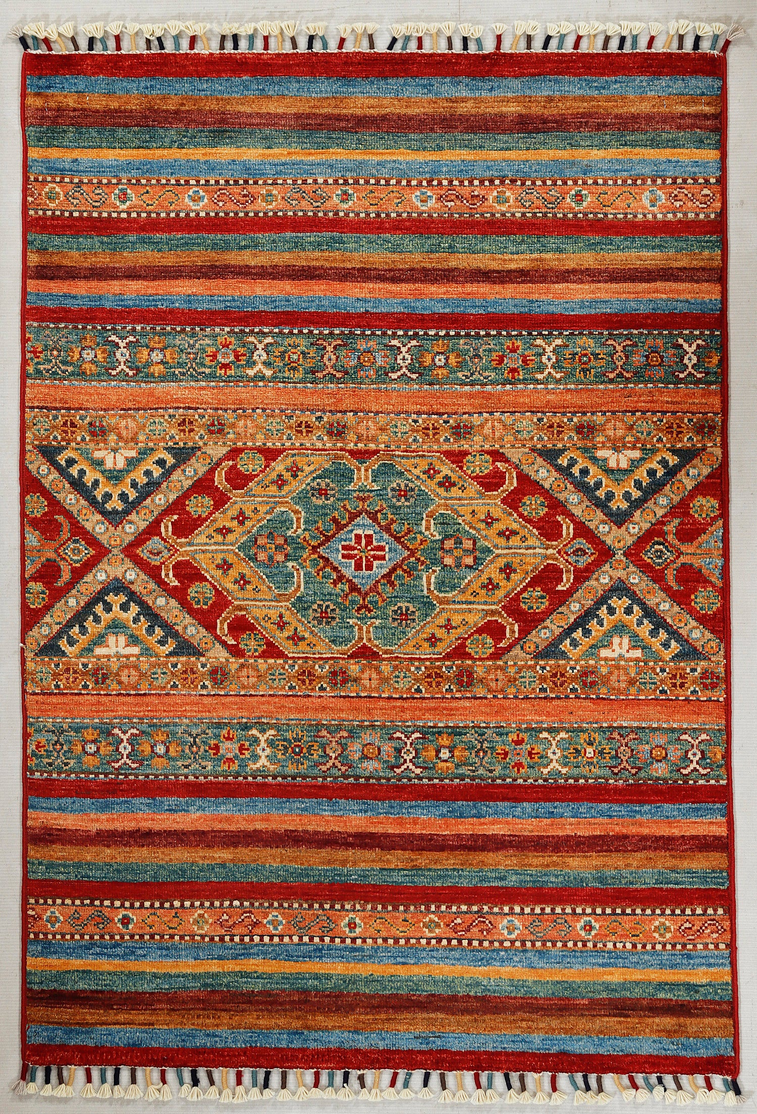 Khurjeen Persian Hand Knotted Wool Rug Multicolor 3' x 4'