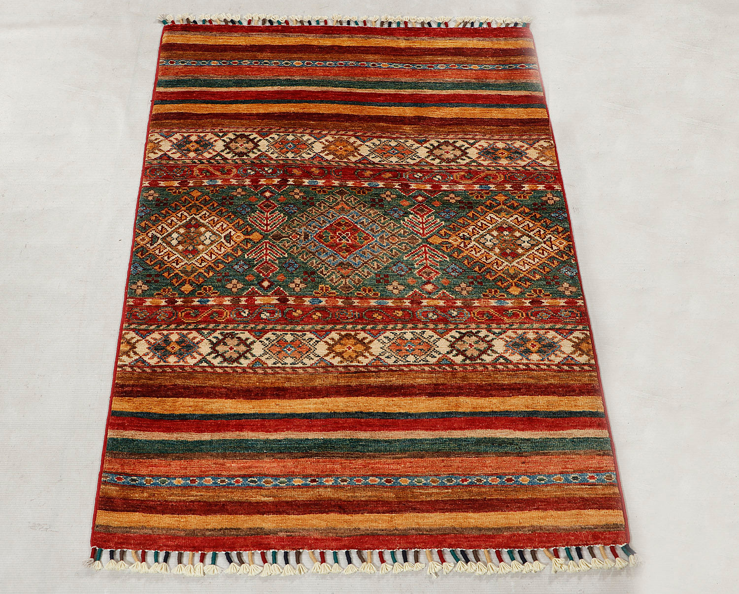 Khurjeen Persian Hand Knotted Wool Rug Multicolor 3' x 4'