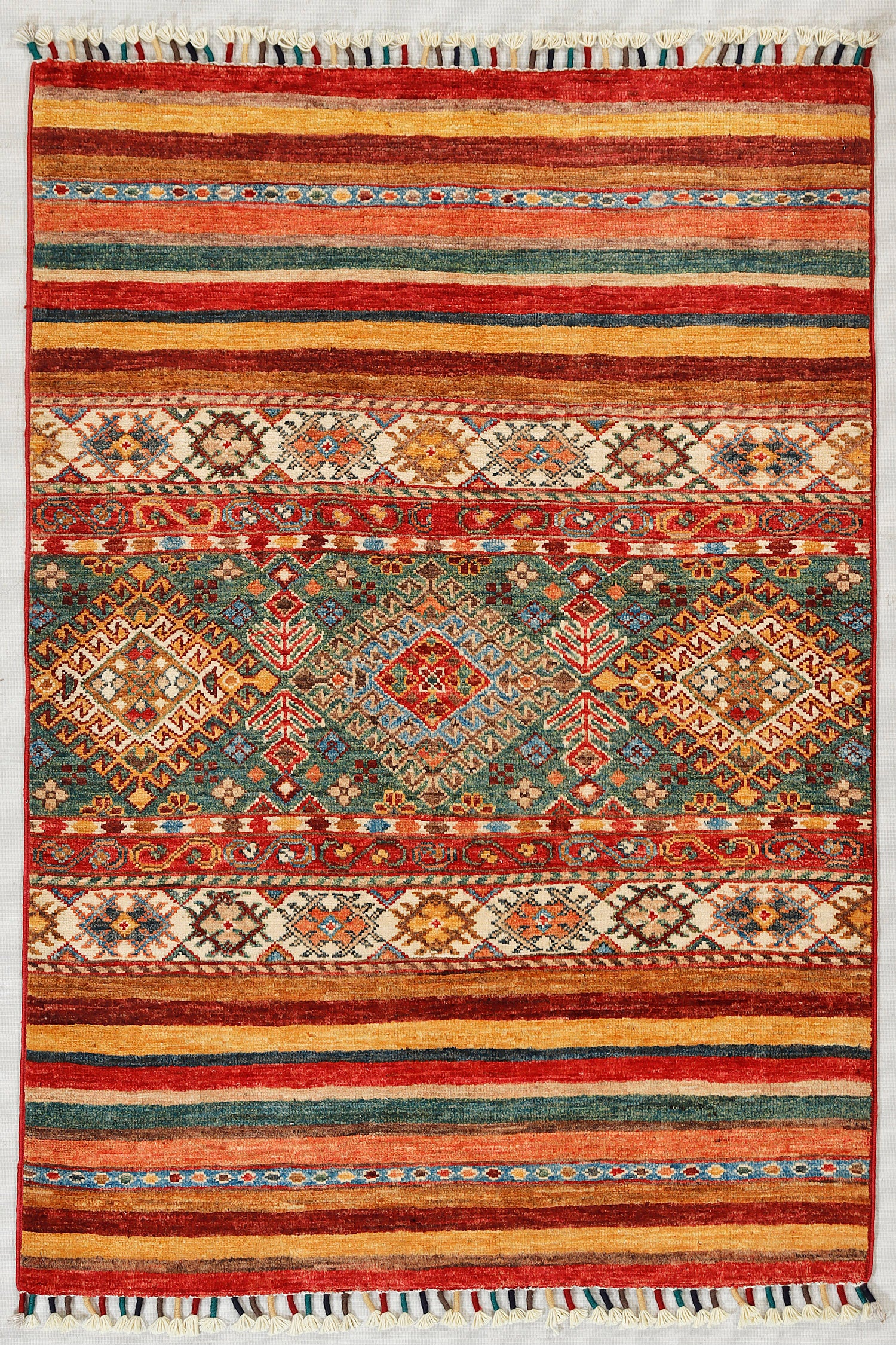 Khurjeen Persian Hand Knotted Wool Rug Multicolor 3' x 4'