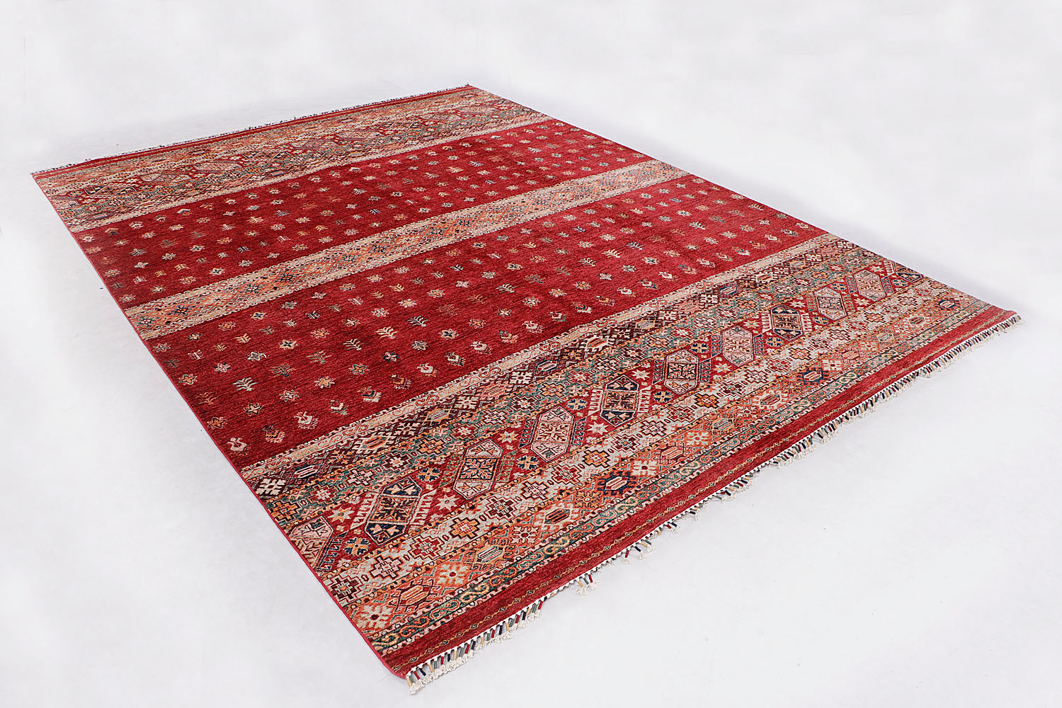 Khurjeen Persian Hand Knotted Wool Rug Red 9' x 13'