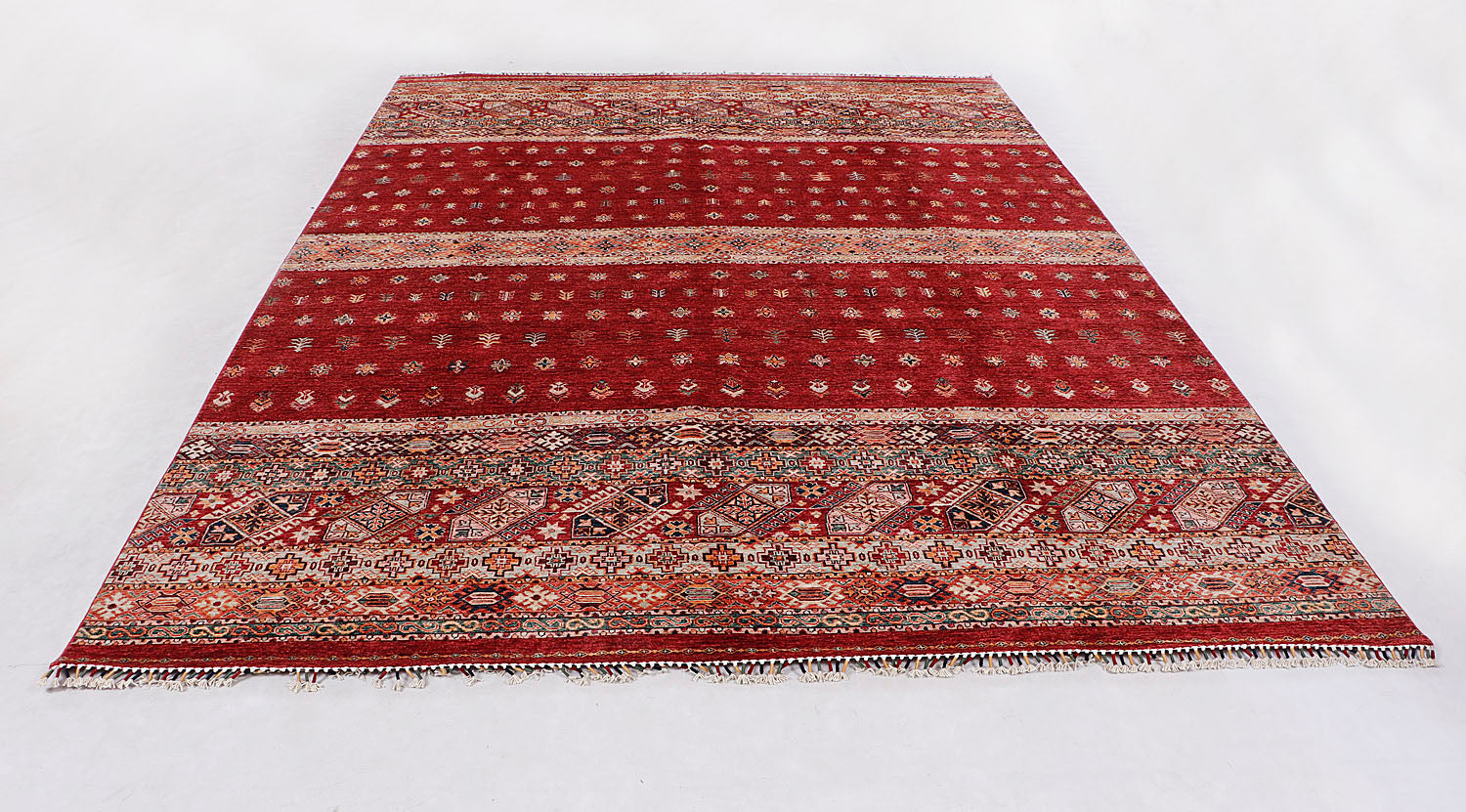 Khurjeen Persian Hand Knotted Wool Rug Red 9' x 13'
