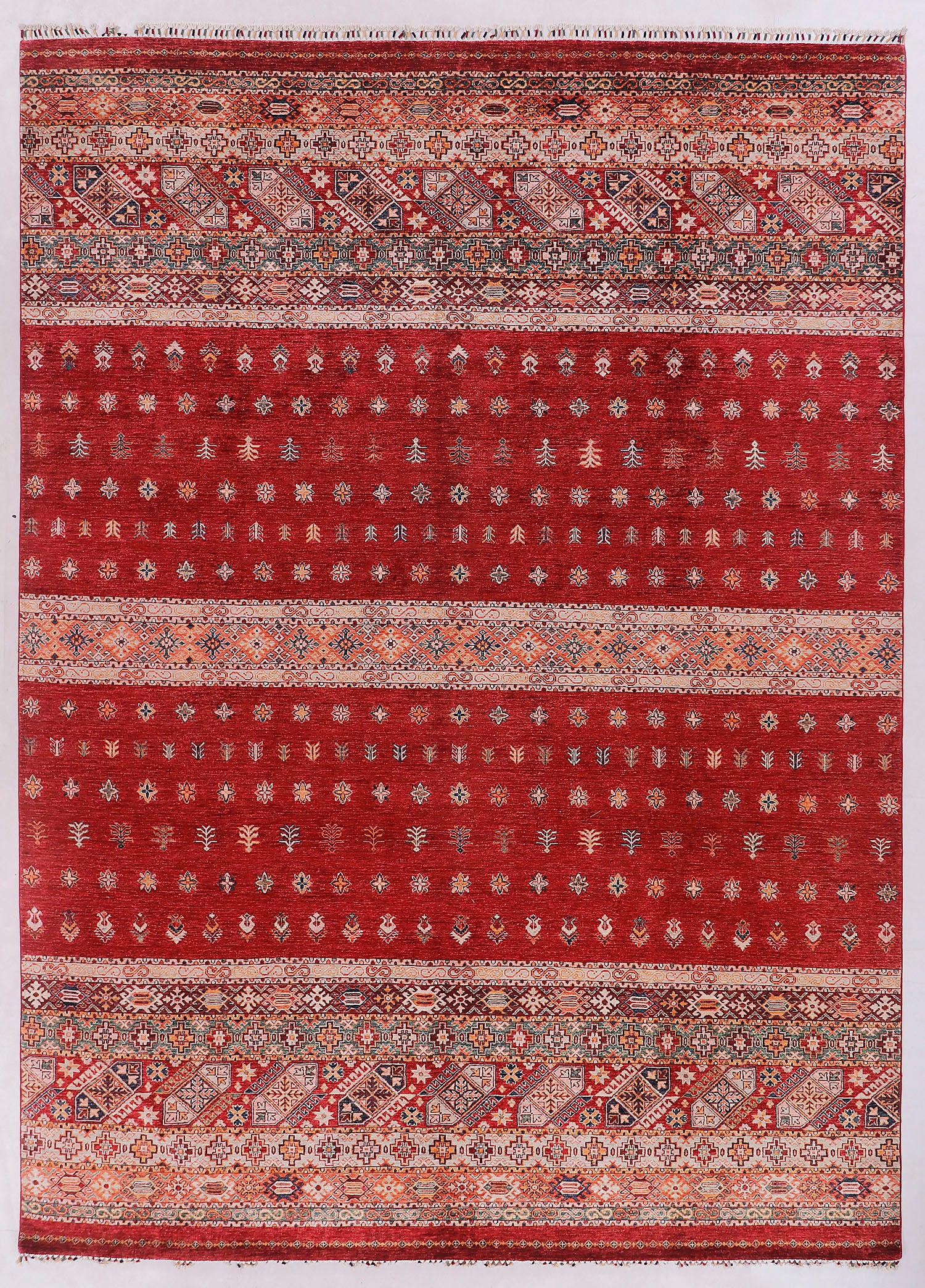 Khurjeen Persian Hand Knotted Wool Rug Red 9' x 13'
