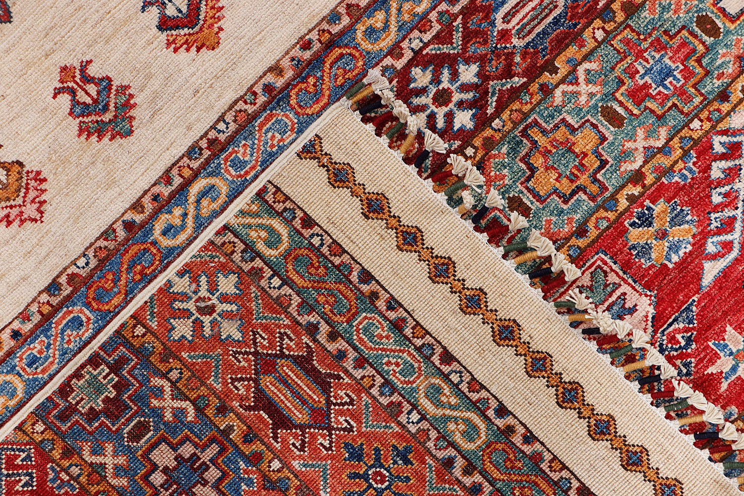 Khurjeen Persian Hand Knotted Wool Rug Ivory 9' x 12'