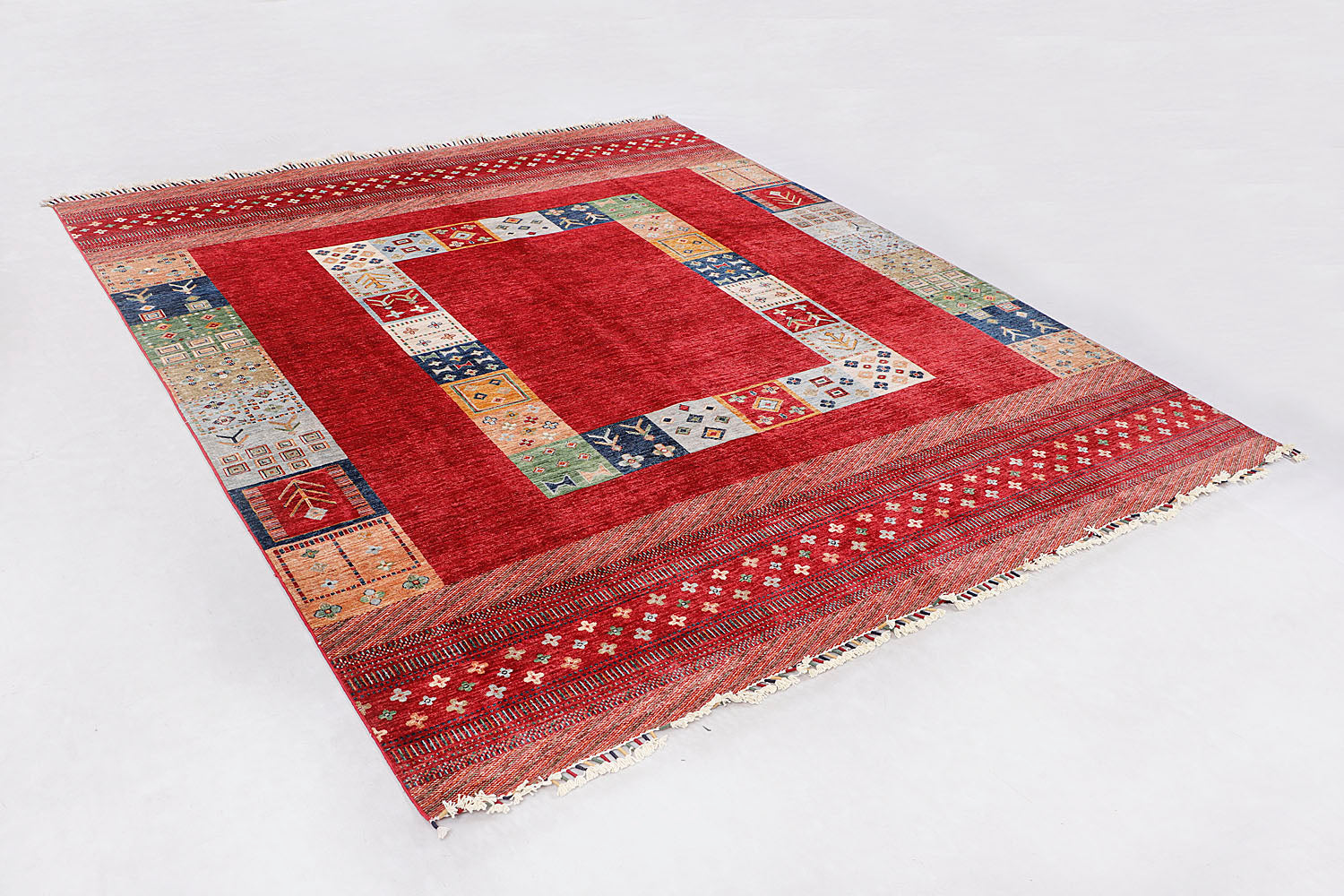 Loribaft Persian Hand Knotted Wool Rug Multicolor 8' x 10'