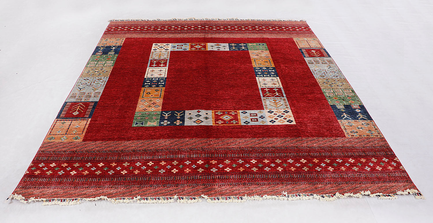 Loribaft Persian Hand Knotted Wool Rug Multicolor 8' x 10'