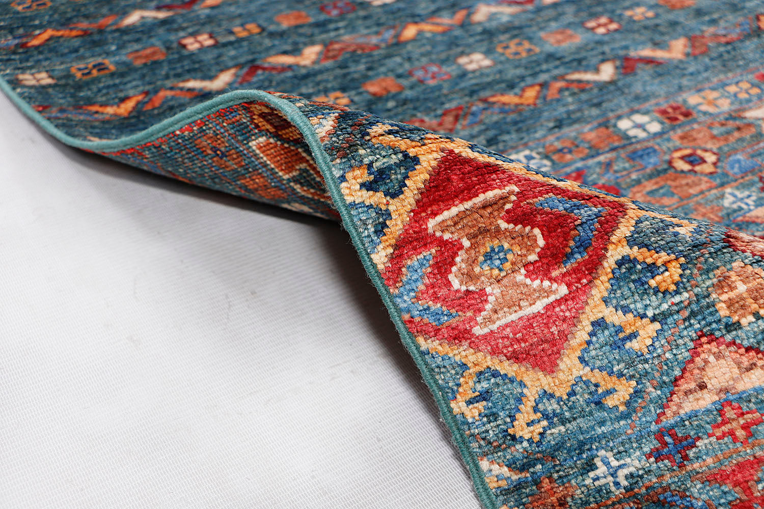 Khurjeen Persian Hand Knotted Wool Rug Green 8' x 10'