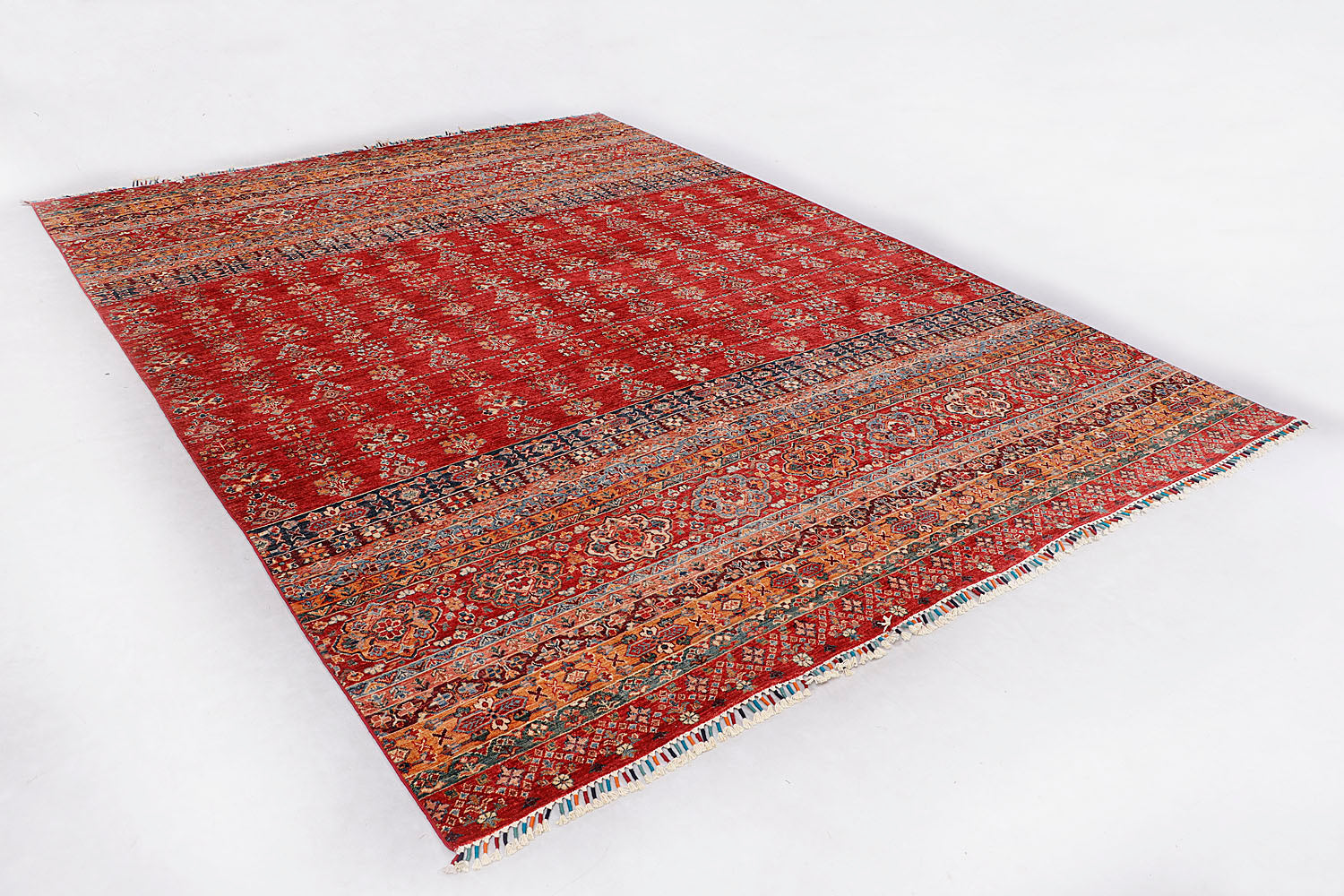 Khurjeen Persian Hand Knotted Wool Rug Red 9' x 13'