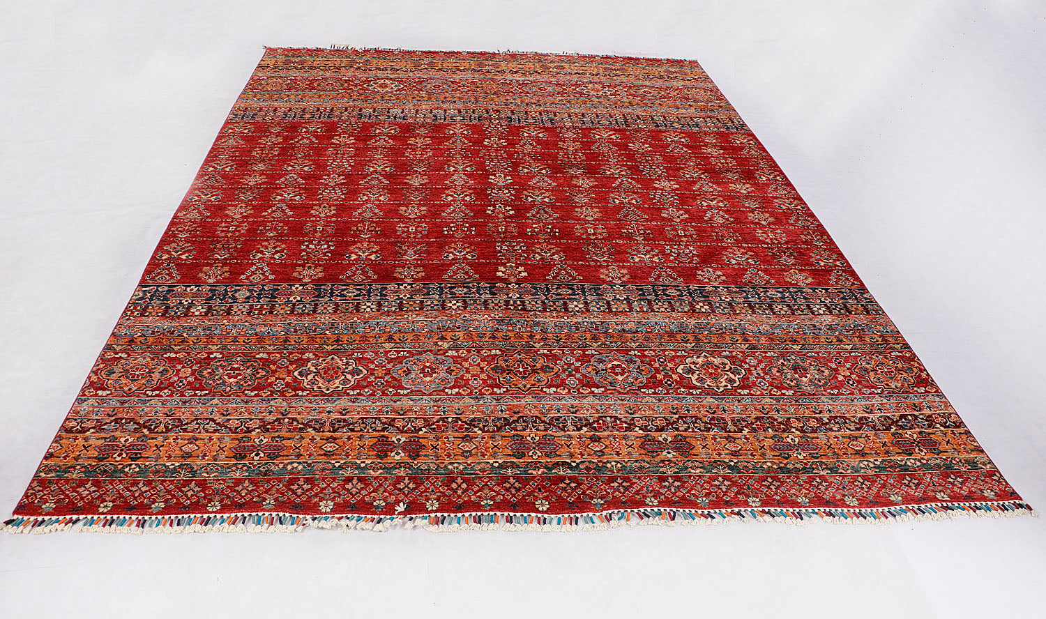 Khurjeen Persian Hand Knotted Wool Rug Red 9' x 13'