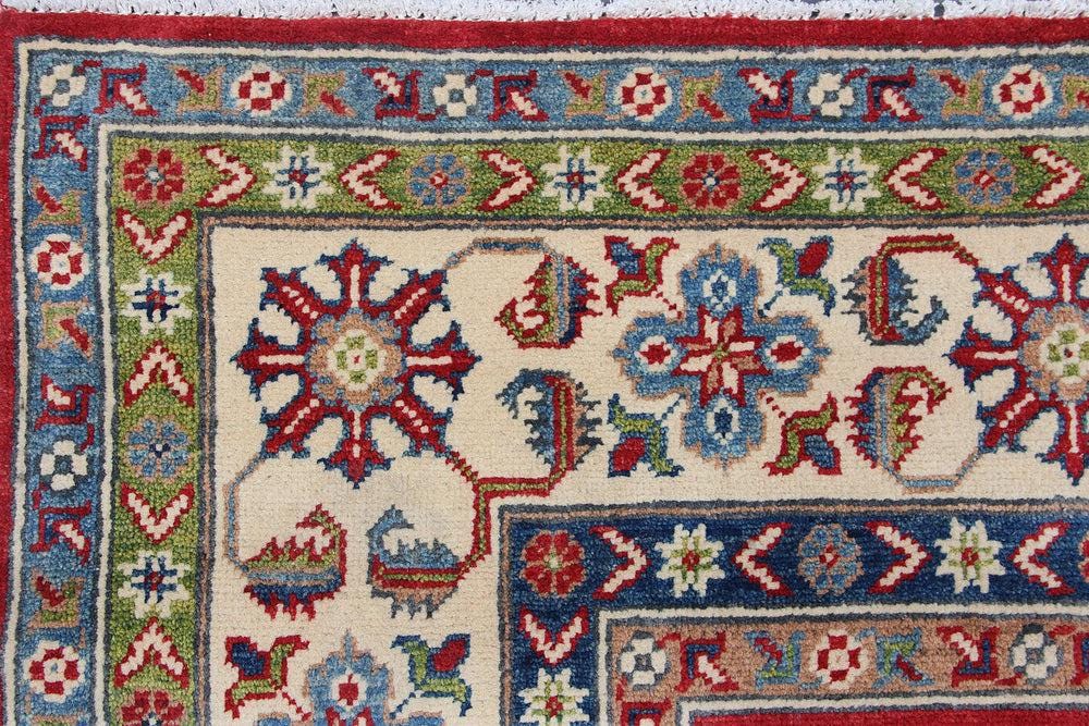 8x10 Red Oriental Rug Kazak, Hand Knotted Wool Area Rug, One of a Kind Traditional Living Room Bedroom Decor