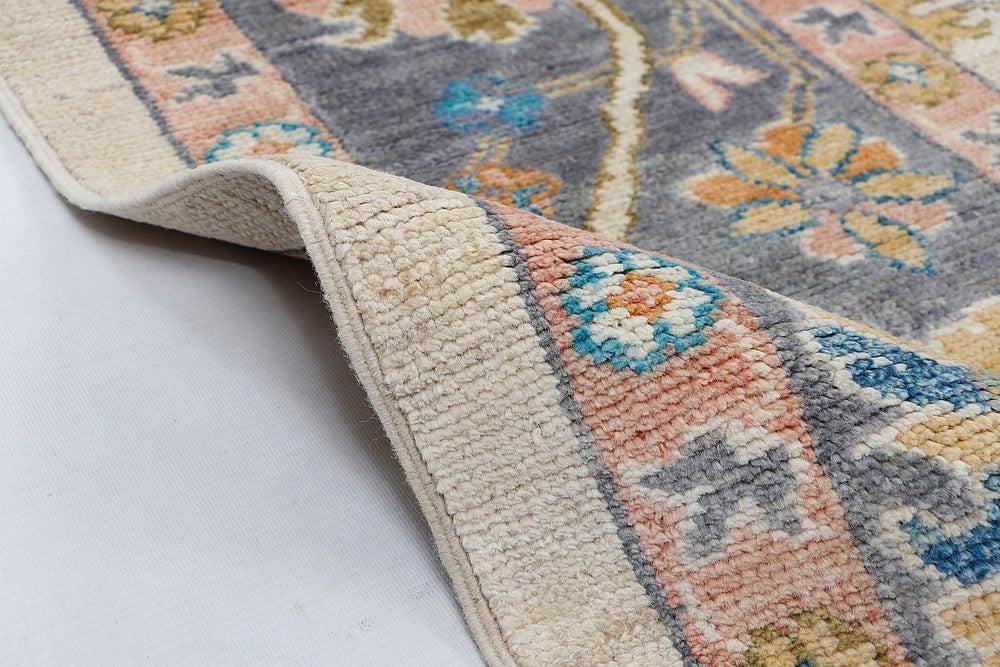8x10 Ivory Oushak Rug, Vintage Turkish Hand Knotted Wool Area Rug, Traditional Living Room Bedroom Decor
