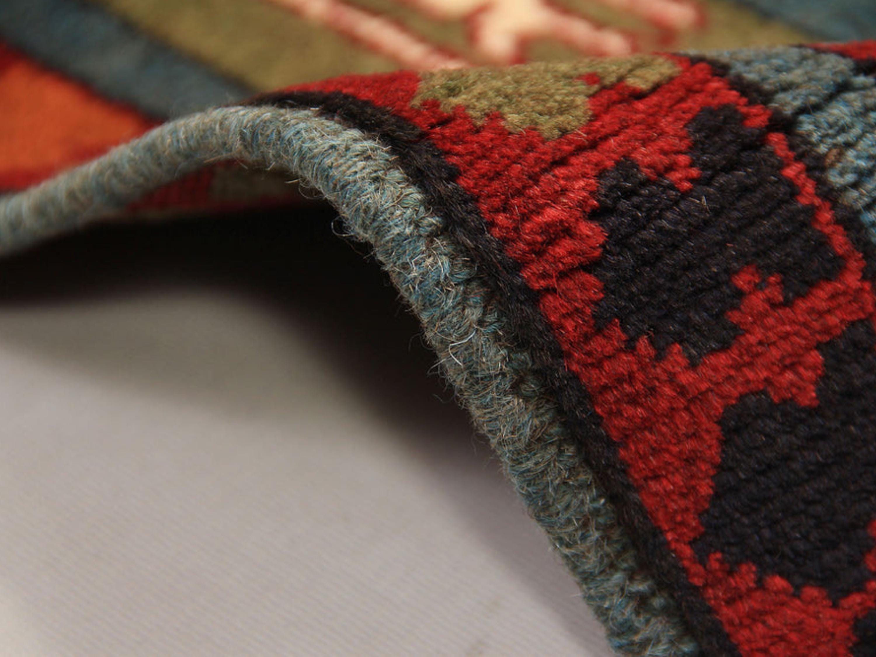2x3 Blue Afghan War Rug, Wool Tribal Military Wall Hanging