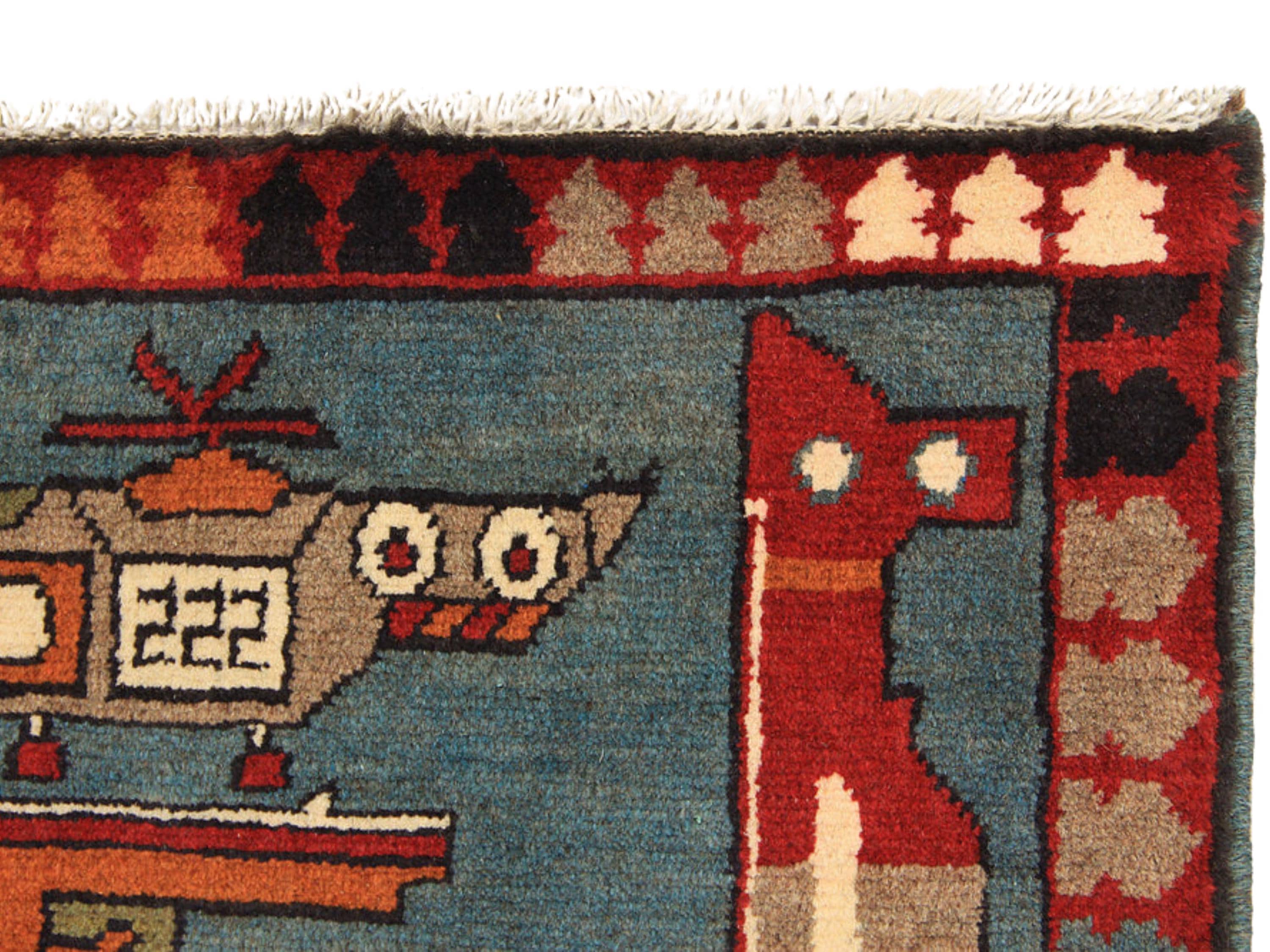 2x3 Wool War Rug, Handmade Tribal Military Wall Hanging, Folk Art Bedroom Office Decor