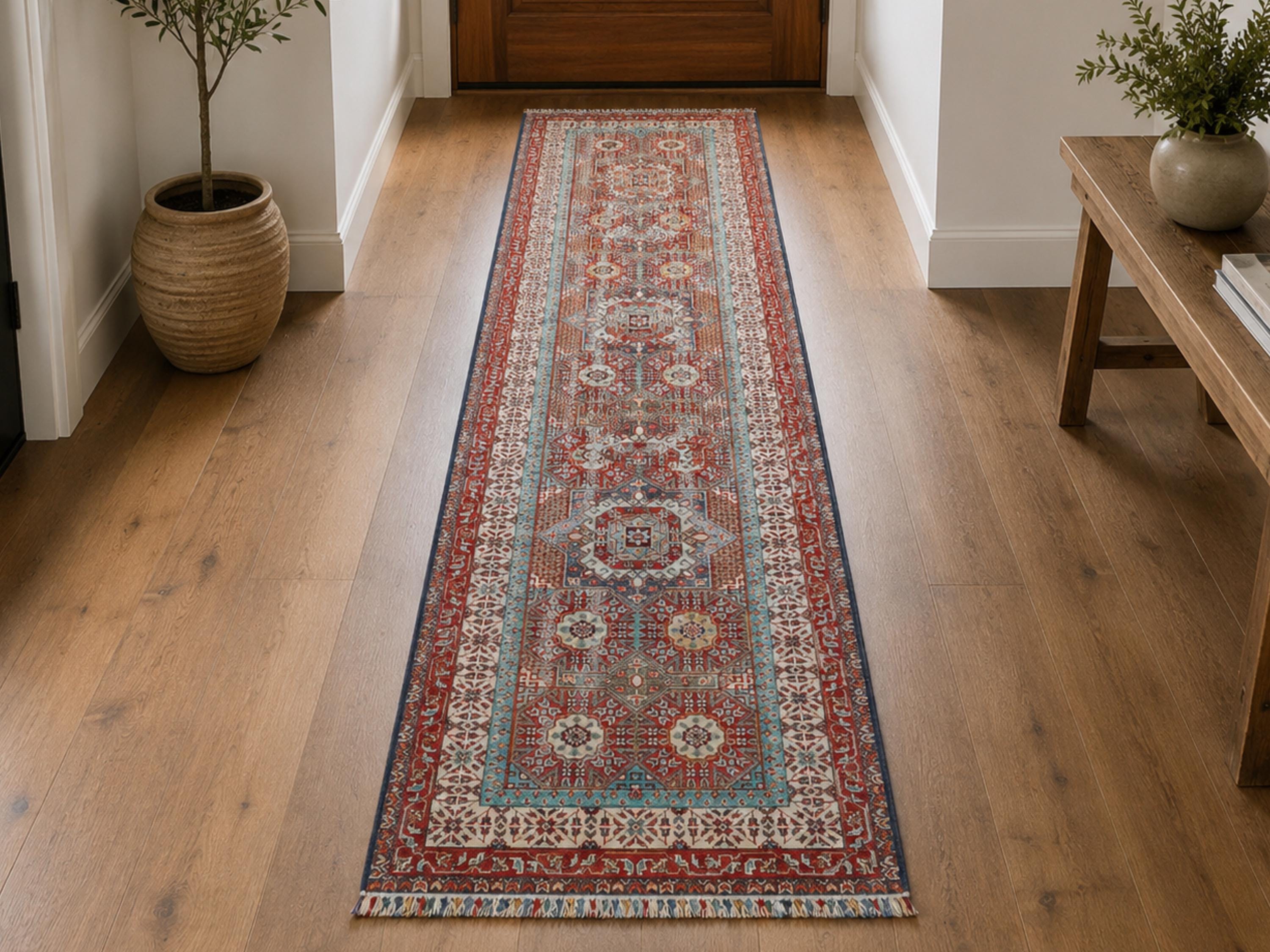 3x10 Persian Style Runner Rug, Vintage Hand Knotted Wool Long Hallway Runner, Oriental Kitchen Entryway Carpet