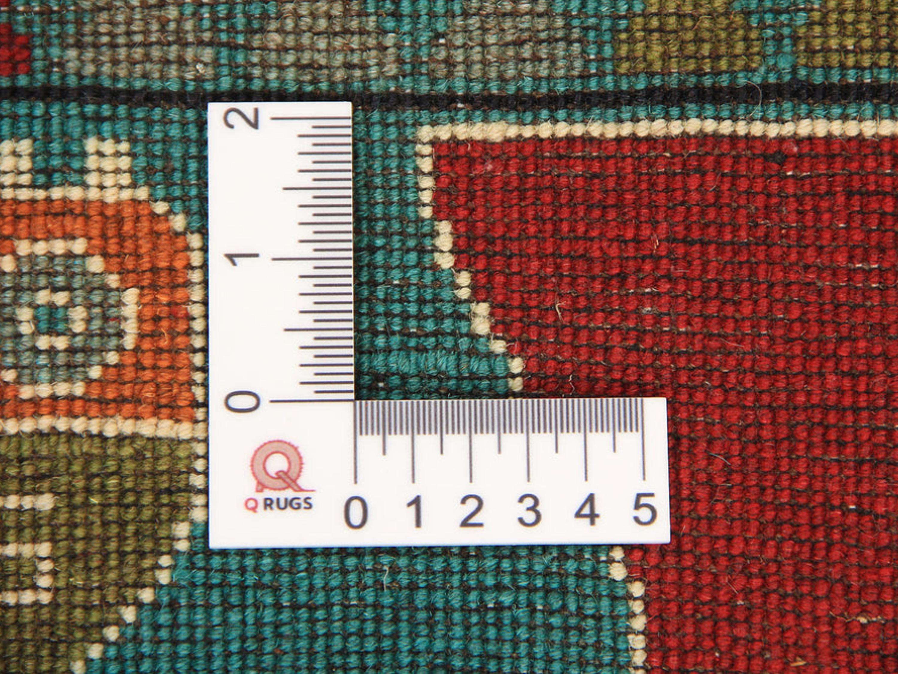 2x3 Green Afghan War Rug, Hand Knotted Wool Pictorial Wall Art