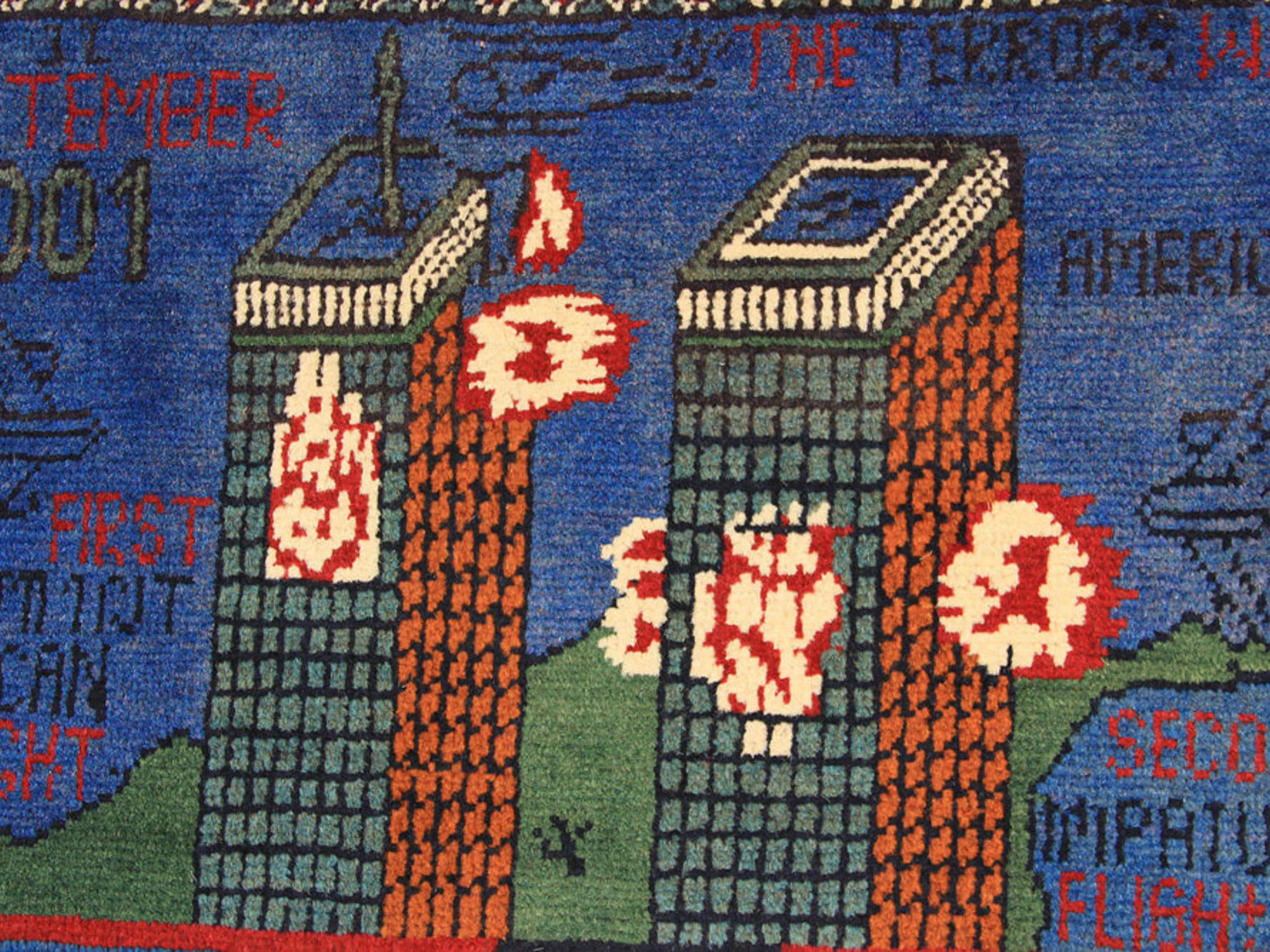 2x3 Collectible Afghan War Rug, Handmade Wool Tribal Wall Art, Military Carpet Decor