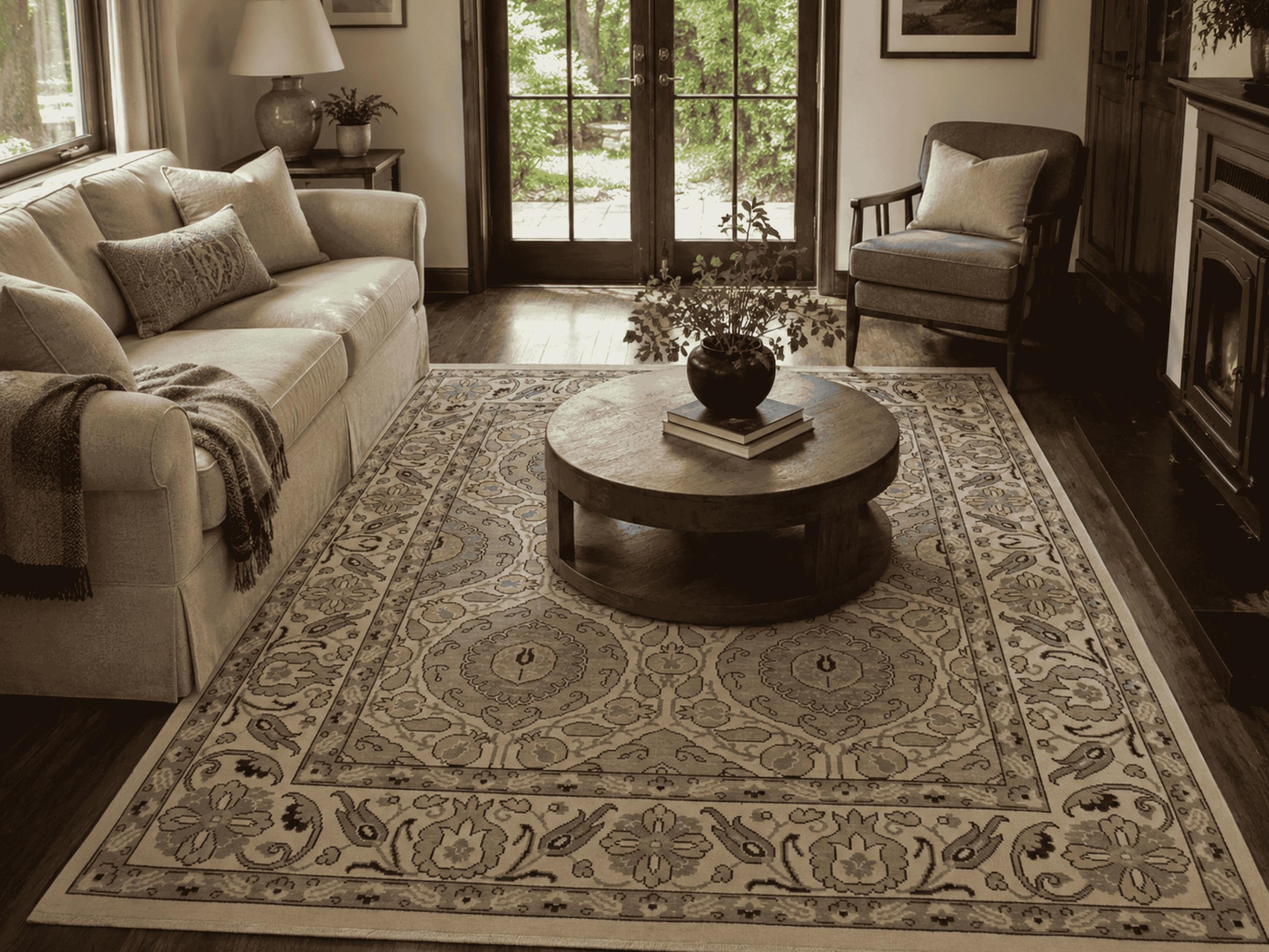 8x10 Turkish Oushak Rug, Vintage Beige Hand Knotted Wool Area Rug, One of a Kind Oriental Carpet, Living Room Bedroom Decor