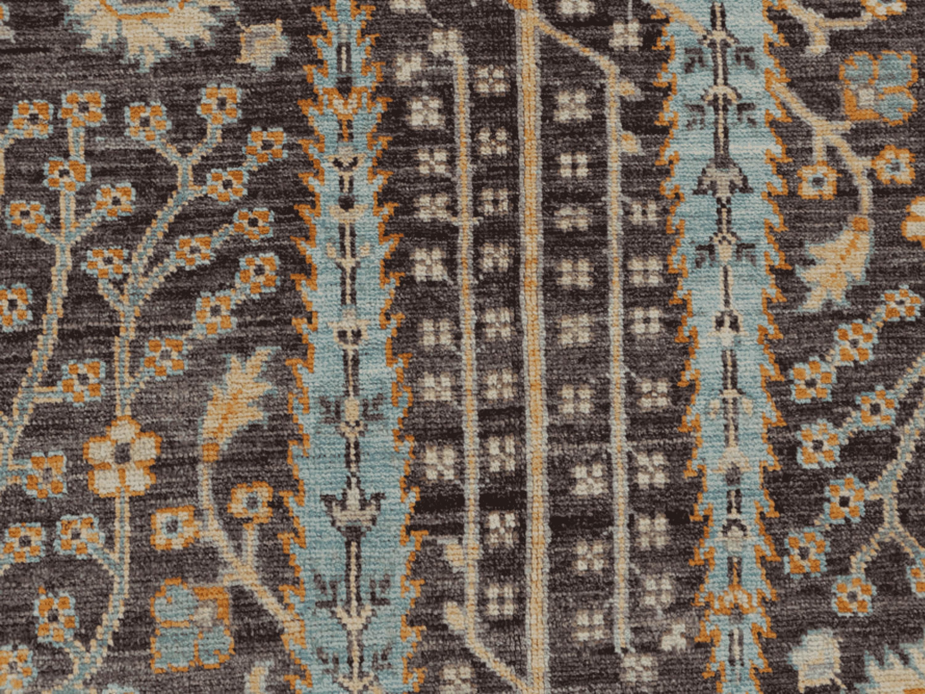 9x13 Turkish Oushak Rug, Vintage Black Hand Knotted Wool Area Rug, Large Oriental Carpet, Living Room Bedroom Decor