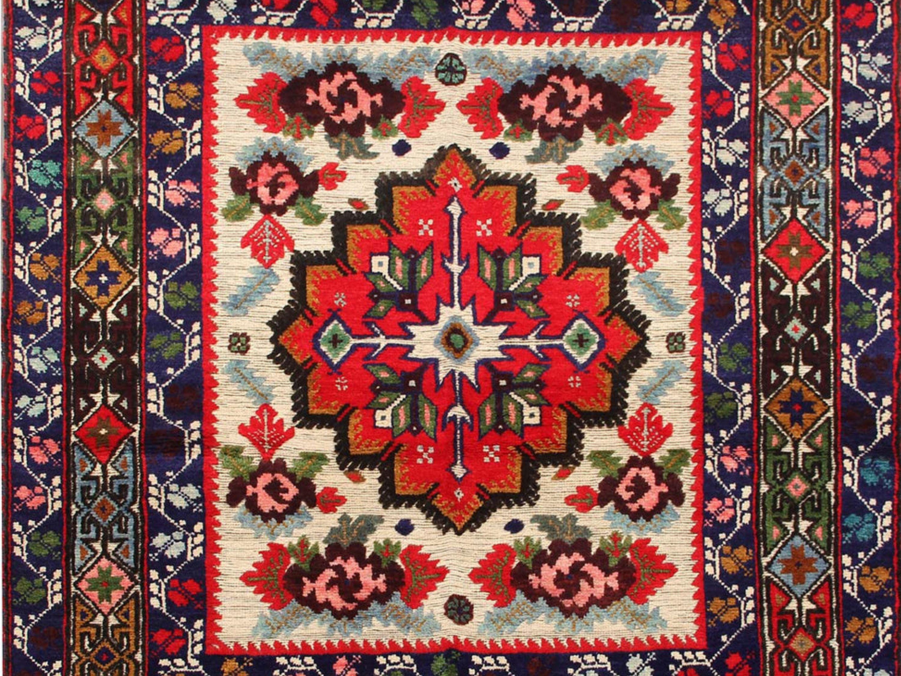 4x6 Handmade Berjista Wool Area Rug, Ivory Hand Knotted Tribal Geometric Rug