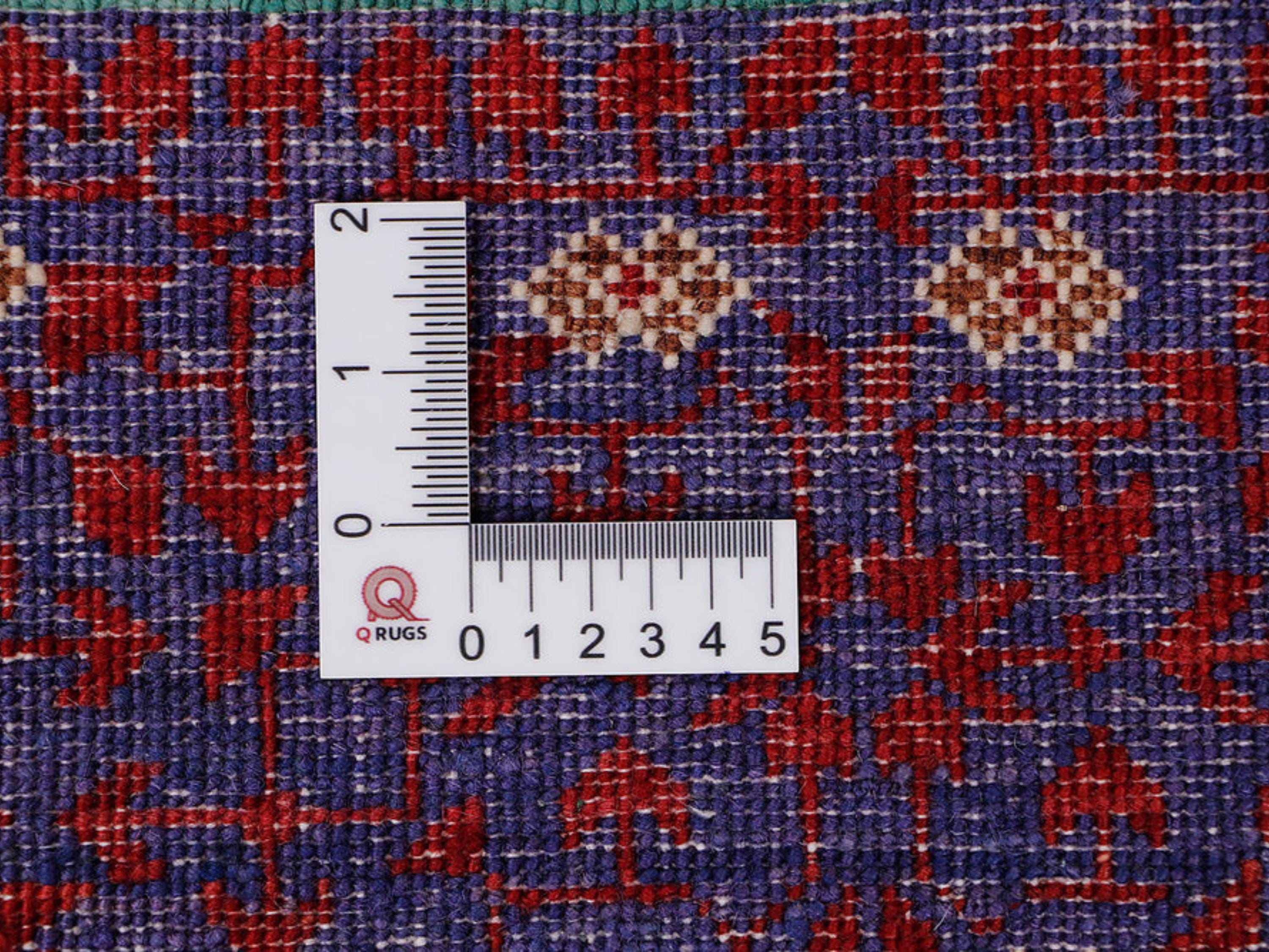 6.6x10 Persian Style Mamluk Rug, Red Hand Knotted Wool Area Rug, Geometric Medallion Living Room Dining Decor