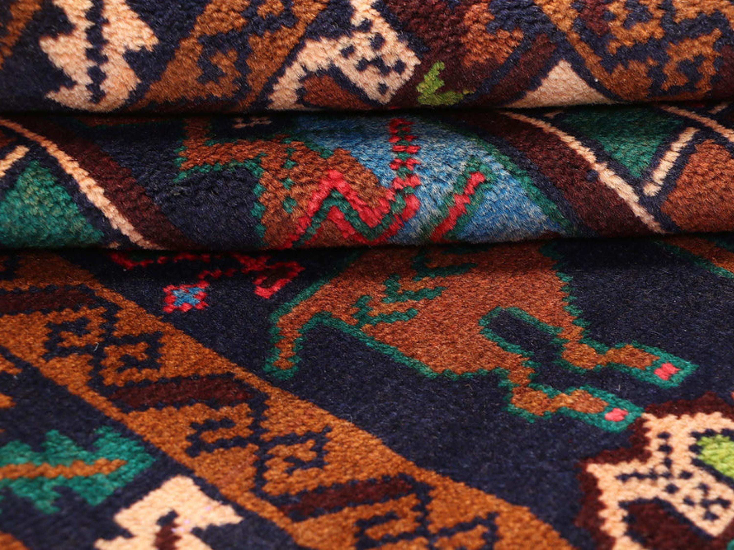 3x5 Geometric Tapestry Wall Hanging Rug, Afghan Style Handmade Wool Textile Wall Art, Tribal Folk Art Decor