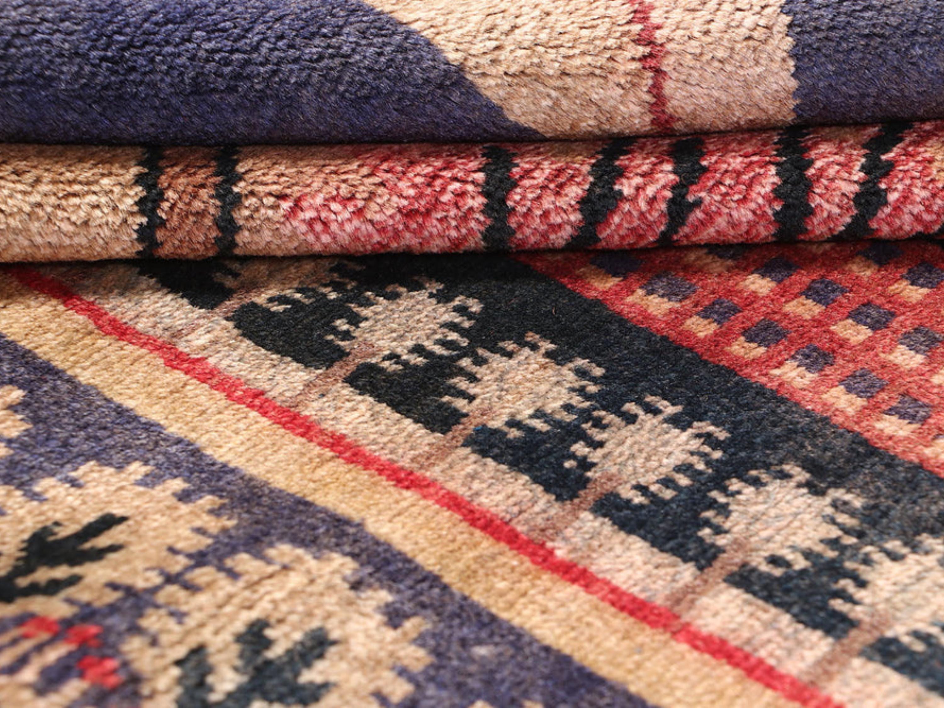 3x5 Mountain Landscape Tapestry Wall Hanging Rug, Afghan Style Handmade Wool Textile Wall Art, Folk Art Decor