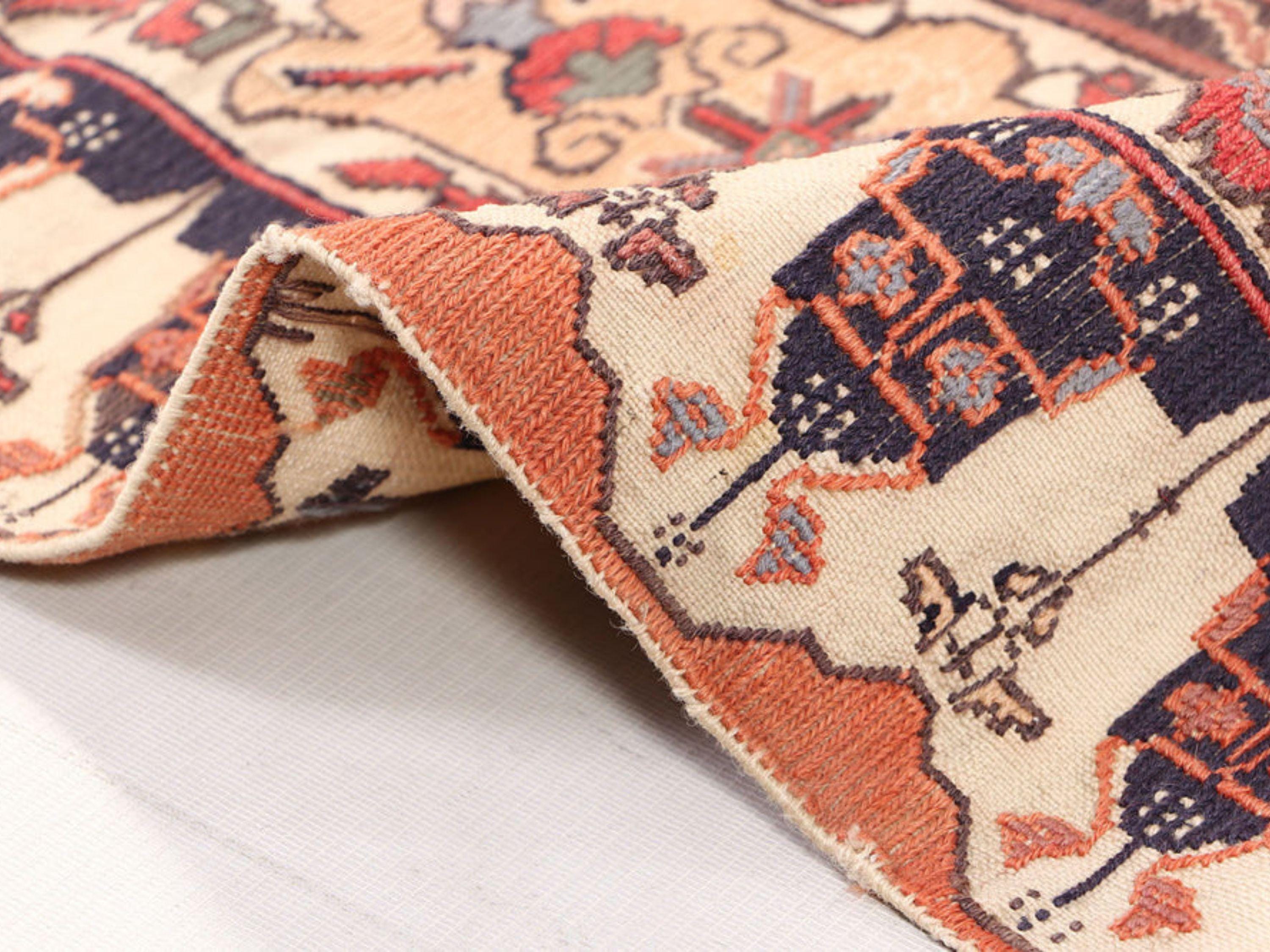 4x6 Persian Style Herati Rug, Afghan Hand Knotted Wool Rug, Floral Oriental Vintage Area Rug