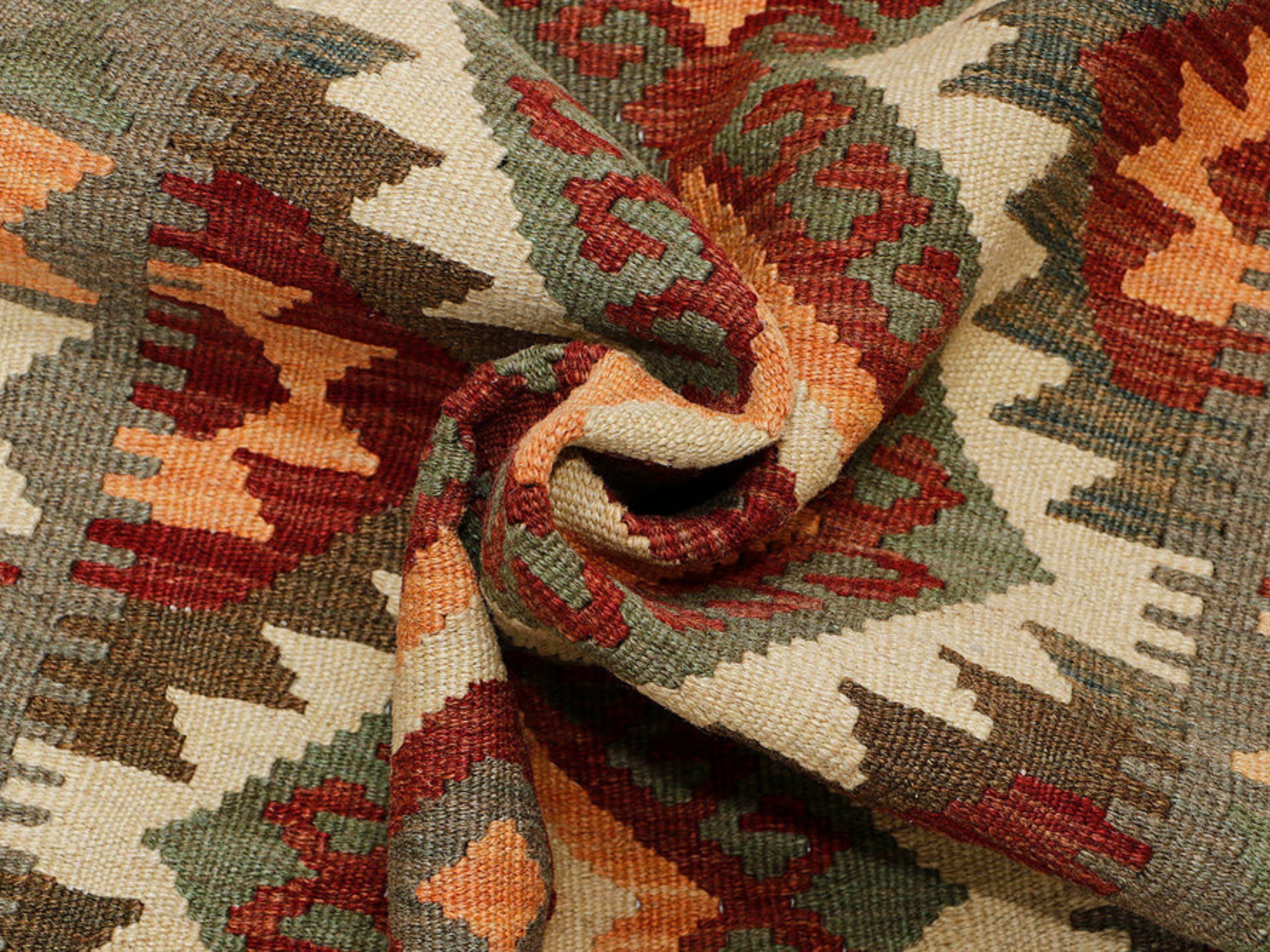 3x5 Kilim Rug, Olive Green Afghan Wool Flatweave Rug, Handwoven Veggie Dye Red Southwestern Diamond Bedroom Decor