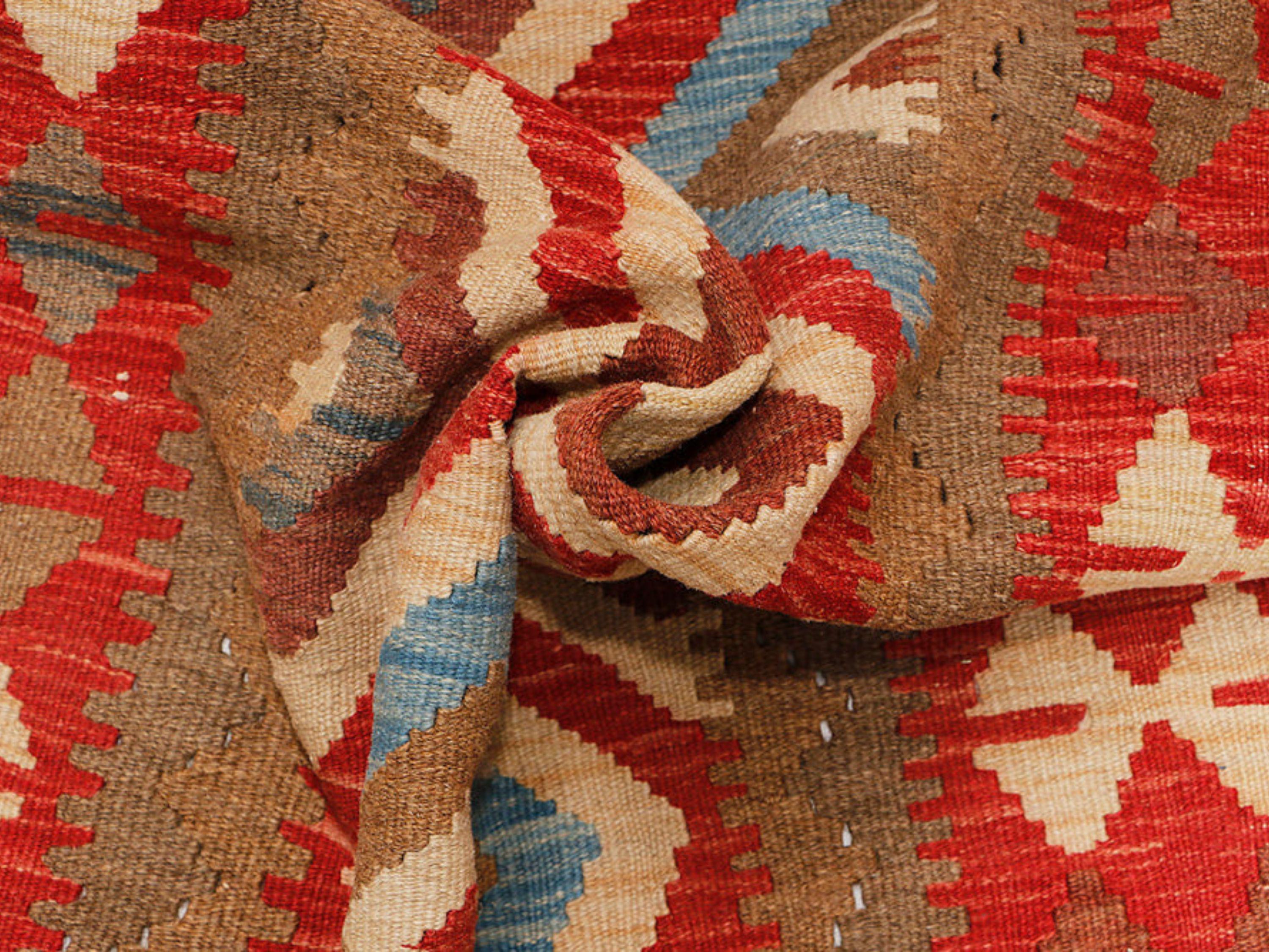 3x5 Afghan Kilim Rug, Multicolor Diamond Medallion Wool Flatweave, Handmade Tribal Bedroom Accent Decor