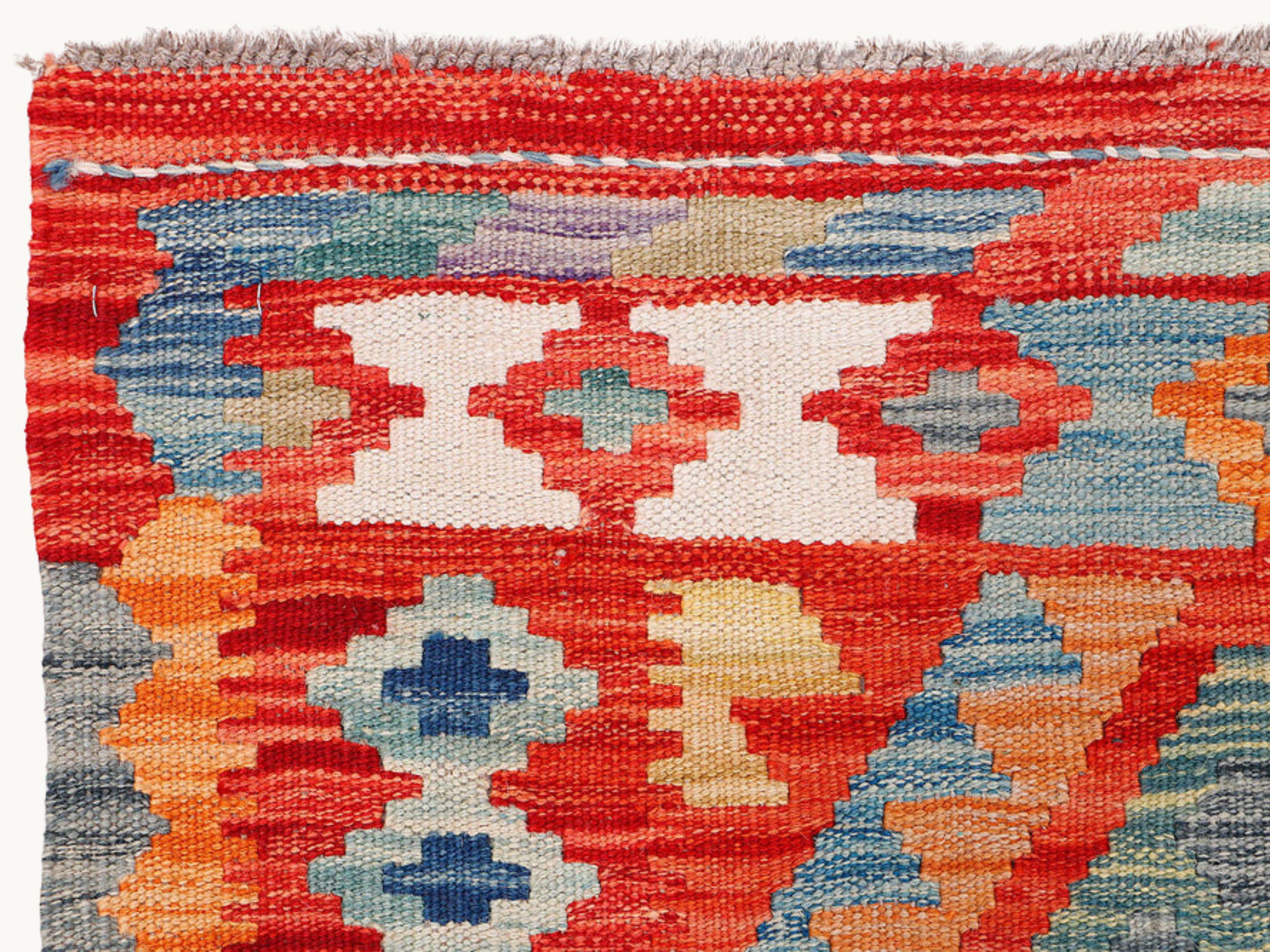 3x4 Kilim Rug, Small Afghan Wool Flatweave Accent Rug, Handwoven Veggie Dye Multicolor Entryway Kitchen Decor